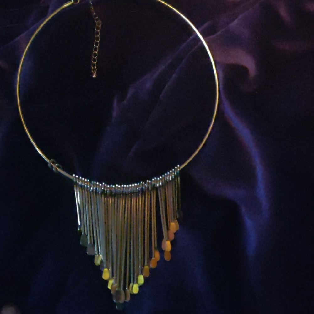 Layered gold/metal choker